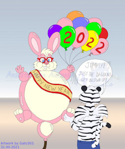New Year Balloon Bunny [c] by Gato303