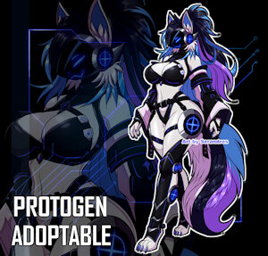 [ADOPTABLE] / Cyberpunk Overdrive Neon Protogen by Serandres