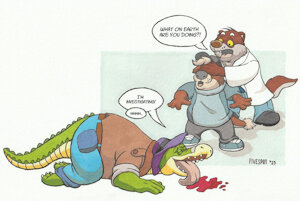 Brok, Ott, and Mink Fanart by Fivespot by BrokGame