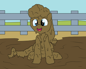 Penny happy and muddy by mucky