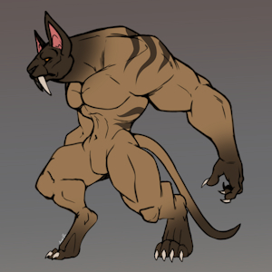 Weretober Sabertoothed Sphynx Cat by Undeadkitty13