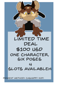 4 slots opening for six pose commission by nanuna