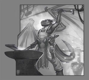 SR-Dragon Blacksmith by SpiritRaptor