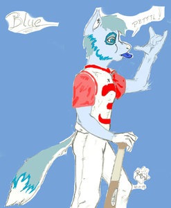 Blue - Baseball taunting, WIP color by robbybluewolf