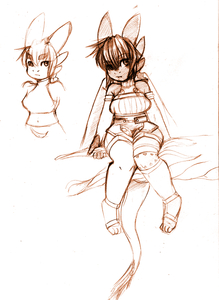 Nu sitting by Nu