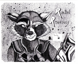 Rocket Raccoon by HolwyWolf