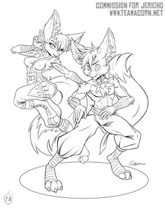 Sandra and Jericho (inks) by sallyhot