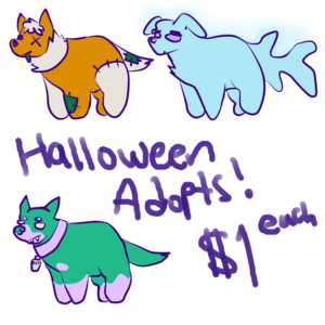 halloween adoptables by reptilerobot