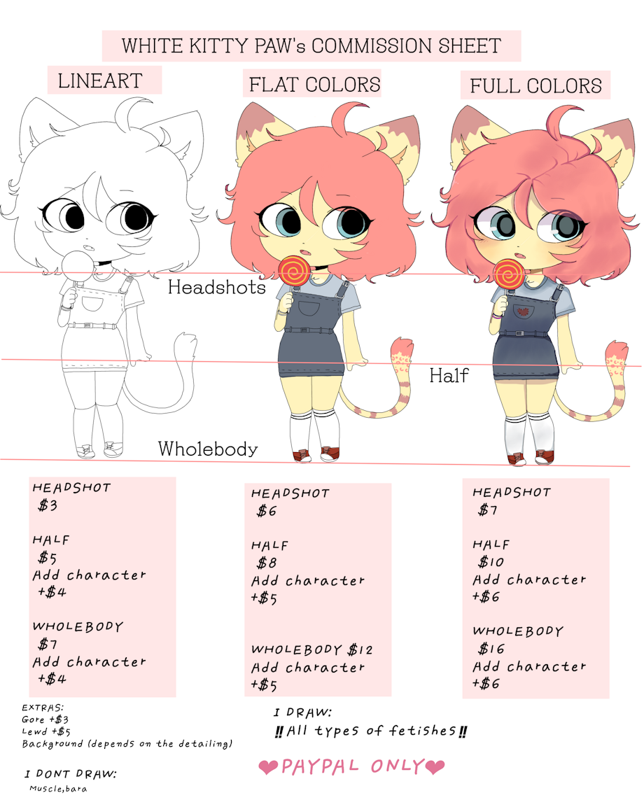 COMMISSION SHEET by WhiteKittyPaws