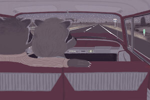 Skip and Sophia Raccoon on I-40 - Posted as MP-4 by moyomongoose