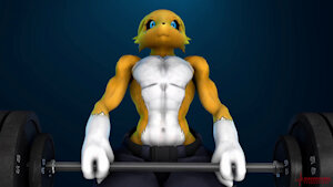 Renaboi's heartbeat while barbell holding by theHappyHeartMan