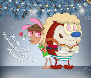 [SPEEDPAINT]: "It&rsquo;s the Most Wonderful Kind of Brassiere" &mdash; Ren & Stimpy Semi-AU Holiday Edition! by CreativityInDaHood