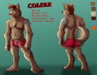 Colfax Reference Sheet by Colfax - wolf, male, underwear, reference sheet, digital painting