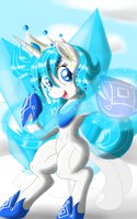 (OC) Princess Crystilia by Navanastra - girl, female, magic, horse, equine, ice, pony, unicorn, filly, royalty, princess, crystal, original character, princess crystilia