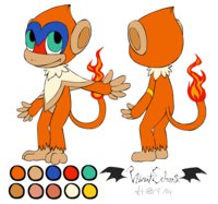 Pyren the Monferno ref by scaper12123 - male, pokemon, monferno