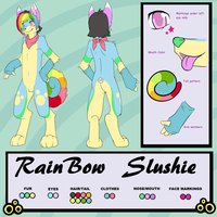 Rainbow Slushie - Ref Sheet by SLUSHIE - husky, male, rainbow, refsheet, none