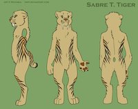 Sabre T. Tiger ref sheet by Sabrettiger - male, reference sheet, smilodon