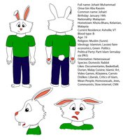 Character Sheet - Johairi by zearfox - male, domestic, abu, kassim, kelantan, malaysia, rabbit&nbsp;&nbsp;johairi