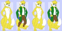 [Com] Miles Yellow (Anthro) by MileyMouse - fox, girl, boy, female, male, reference sheet, vulpine, genderbend, genderswap
