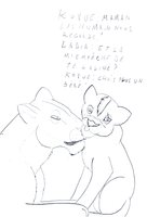 traditional art - Lioness and Cub Kovu and Ladia by redwolf2008 - lioness, female, male, lioncub, mother and son