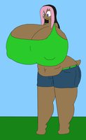 Misty new ref sheet  by BabyGirlVivian - dragon, female, hybrid, chubby, human, huge breasts, plump, big butt