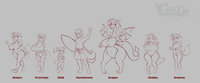 Vicki Variants by k9wolf - dragon, big, boobs, breasts, female, thick, fat, chubby, red fox, tits, curvy, huge, thighs, hips, plump, wide
