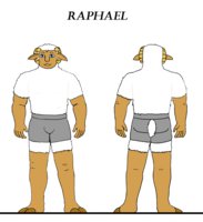 Bonnie and CO: Raphael Schwartz reference sheet by BonnieandCo - ram, male, underwear, horns, sheep, ovine, male/solo