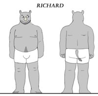 Bonnie and CO: Richard Horn reference sheet by BonnieandCo - male, underwear, rhinoceros, rhino, dilf, male/solo, underwear bulge