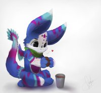Cookie's Time by Hirousan - dragon, female, chocolate, cookie, love, furry, anthropomorphic, angel dragon, artwork (digital), hirou-san, hirousan