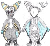Yuko Reference by Saiyu - female, drawing, reference, spotted bat, spotted skunk