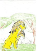 colorisation test 01 Ladia Cole and Styli  by redwolf2008 - lioness, female, male, lion, illustration, french