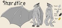 [Commission] Shardfire Ref by String - dragon, nude, male, glasses, reference sheet, character sheet, wings, ref, digitigrade, scalie, shardfire