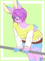 Teddy by Geekisins - male, femboy, vampire bunny