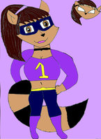 Kierra Cooper by SnowyJeleciaHusky - female, anthro, digital art, husky/raccon