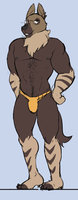 Karl die Bruinhiëna by hyenafur - male, underwear, glasses, hyena, brown hyena
