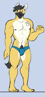 Karl die Gevlektehiëna (formerly NavyHyena) by hyenafur - male, underwear, hyena, spotted hyena, happy trail