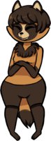 Connie by InkyFrog - female, character sheet, tanuki, female/herm, racoon dog