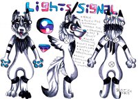 Lights/Signal Reference Sheet by SelfishMonsta - fox, male, alien, black, white, furry, sheet, fursuit, vulpine, fursona, reference, lazylupe