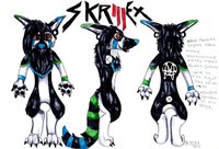 Skrillex Reference Sheet by SelfishMonsta - red, male, green, panda, coyote, blue, black, sheet, fursuit, fursona, reference, skrillex, owsla, autumnfallings