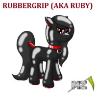 Rubbergrip (Aka Ruby) by metalzaki - female, latex, collar, mare, pony, ruby, mlp, slime, my little pony friendship is magic, earthpony, mlpfim, metalzaki, tail binding, latex slime, rubbergrip