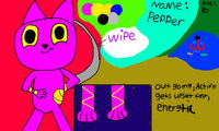 Pepper by MutantCato - yellow, cat, character sheet, pink, charactersheet