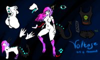 Voltage Ref 2015 by FizzlePopx - dog, female, demoness, succubus, sparkledog, galactic hellhound