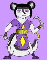 Shomei Husky by SnowyJeleciaHusky - females, husky, ninja, oc, japanese, blades, sly cooper, japanese akita, hair up, snowy husky, shomei