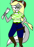 Chanel Husky by SnowyJeleciaHusky - female, husky, texas, oc, cowgirl, thief, sly cooper, outlaw, jak and daxter, ratchet and clank, snowy husky, husk clan, chanel husky