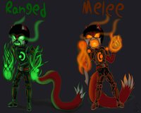 Fighting Variations by gpainbringer55 - fox, male, clan, fire, armor, melee, powers, ranged, fightingstance, greenfire