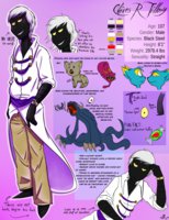 Chives R. Tillory by Starrbar - male, alien, character, sheet, ref, reference, black steel, justice roulette, chives tillory
