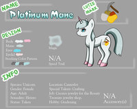 Platinum Mane Reference by WetFox - female, reference sheet, oc, mlp:fim, platinum mane