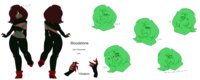 [SU] Bloodstone by Ajue - female, reference sheet, alien, genderless, gem, gemsona