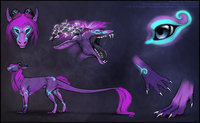 Niku Feral Ref by Niku - dragon, female, feral, sheet, ref, wingless, dragoness, feathered, northern