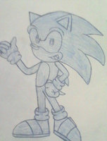 holo-sonic by Mimilinda12 - male, hedgehog, sonic the hedgehog, holographic, hologram